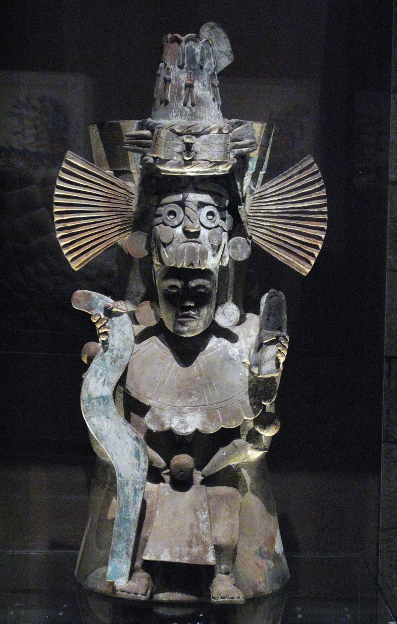 Bruciatore di incenso a forma del dio Tlaloc, Tlahuac, periodo postclassico tardo, c.1500 da Aztec