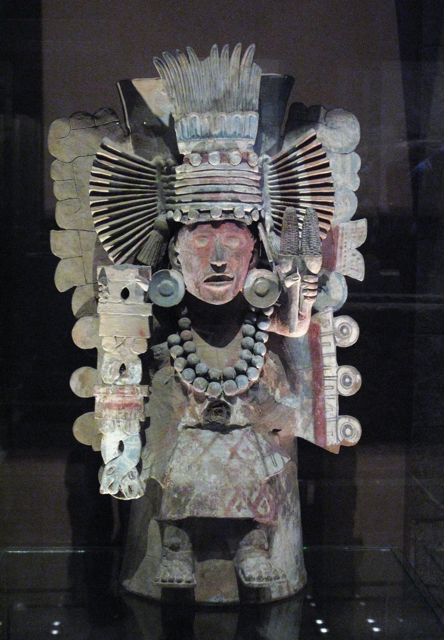 Bruciatore di incenso a forma della dea del mais Xilonen, Tlahuac, periodo postclassico tardo, c.1500 da Aztec