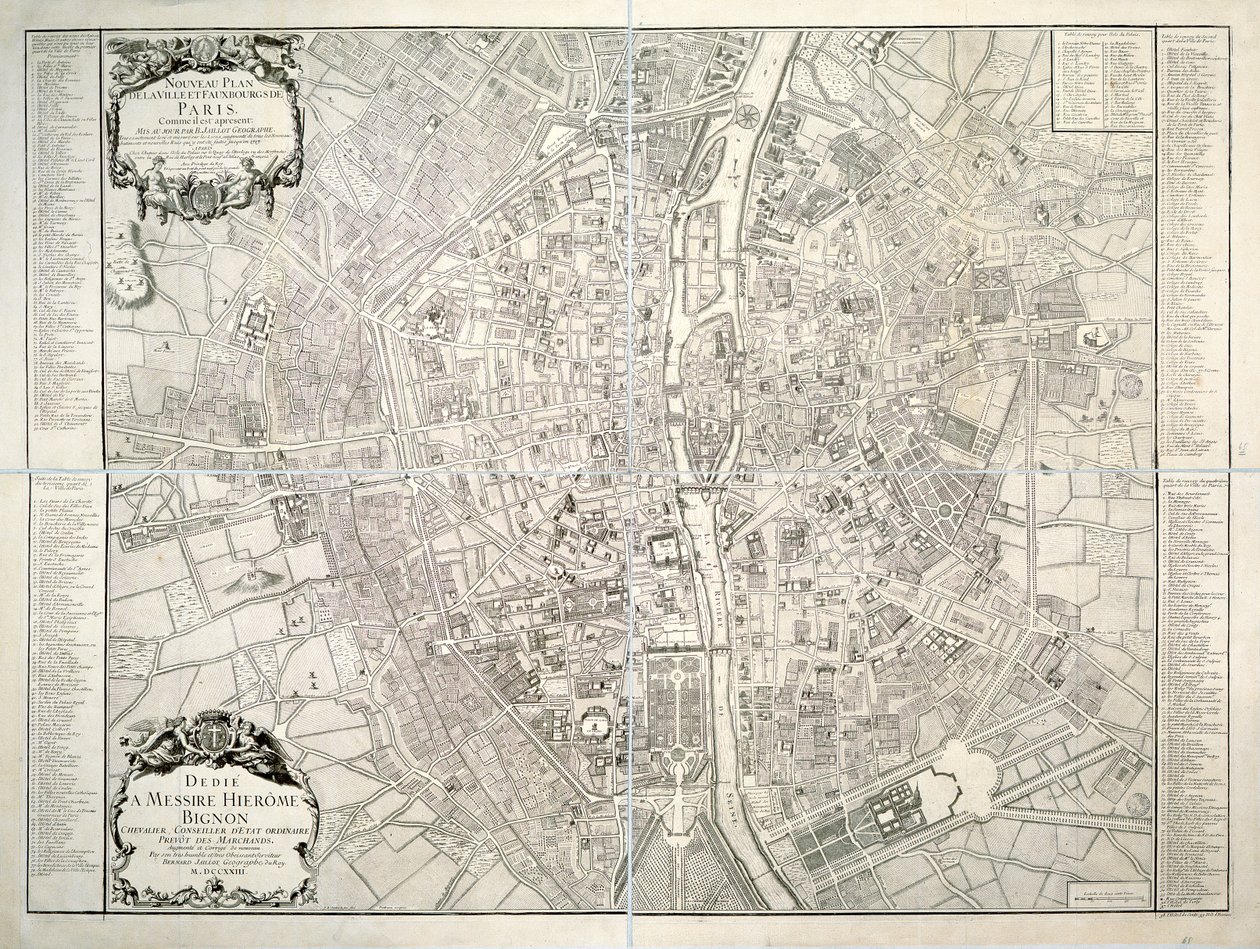 Mappa di Parigi, 1723 da B. Jaillot