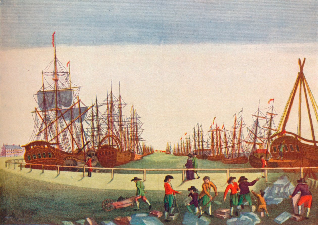 Navi baleniere a Kingston On Hull, c1780 da B. F. Liezel