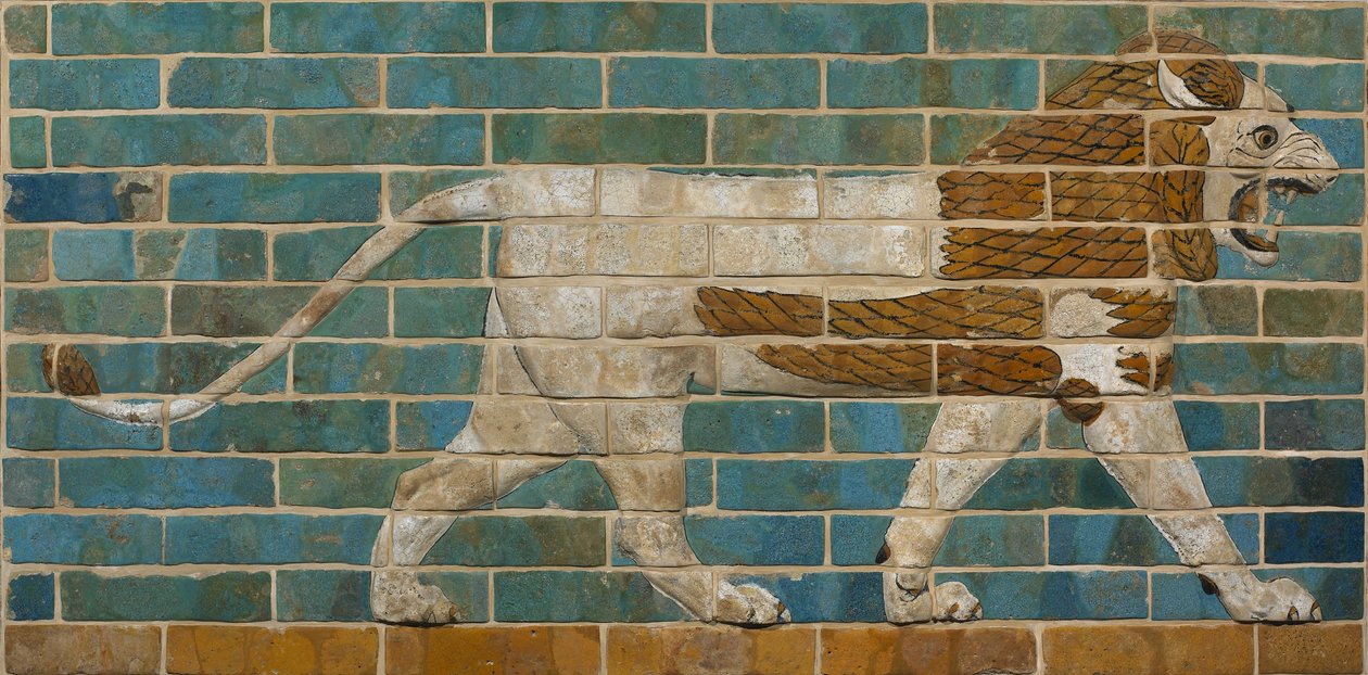 Rilievo del leone dalla Via Processionale di Babilonia, c.605-562 a.C. da Babylonian