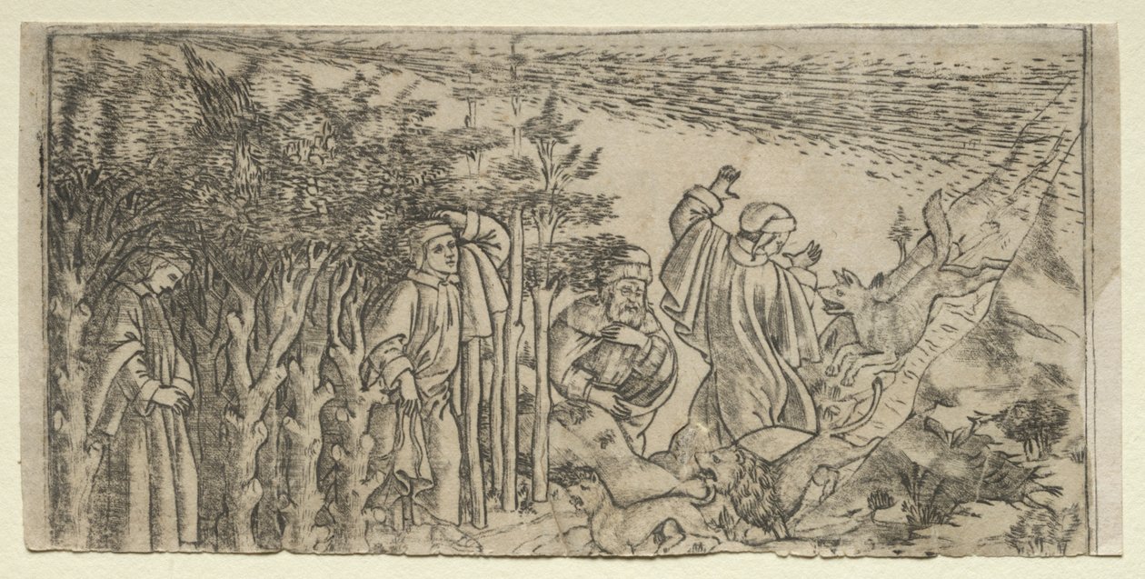 Dante perso nel bosco: fuga e incontro con Virgilio, Canto I da Baccio Baldini