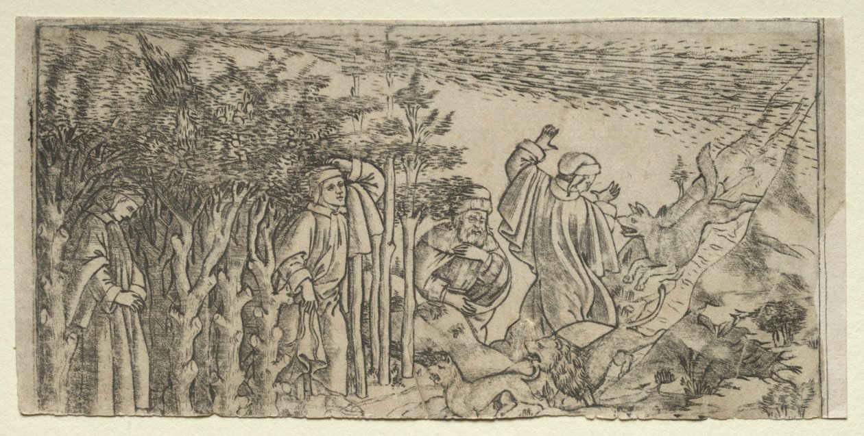 Dante Perso nel Bosco: Fuga e Incontro con Virgilio, Canto I, 1481 da Baccio Baldini