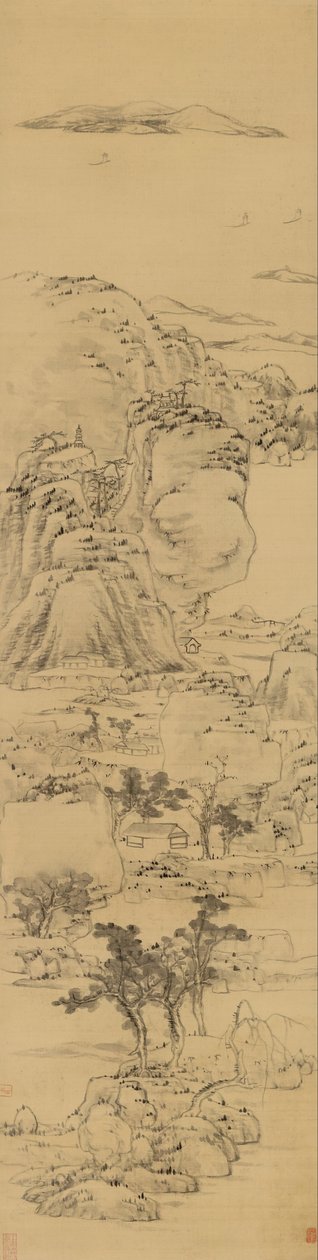 Paesaggio nello stile di Ni Zan (1301-1374) da Bada Shanren