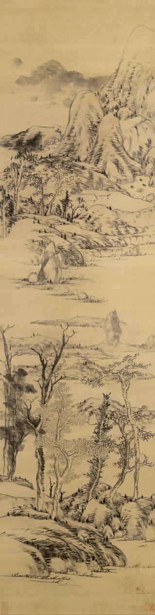 Paesaggio nello stile di Wang Meng (c. 1309-1385) da Bada Shanren