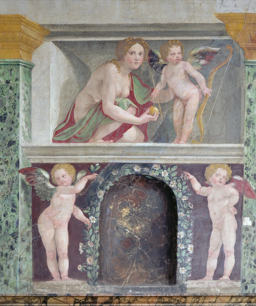 Sala delle Prospettive, dettaglio della nicchia trompe-l