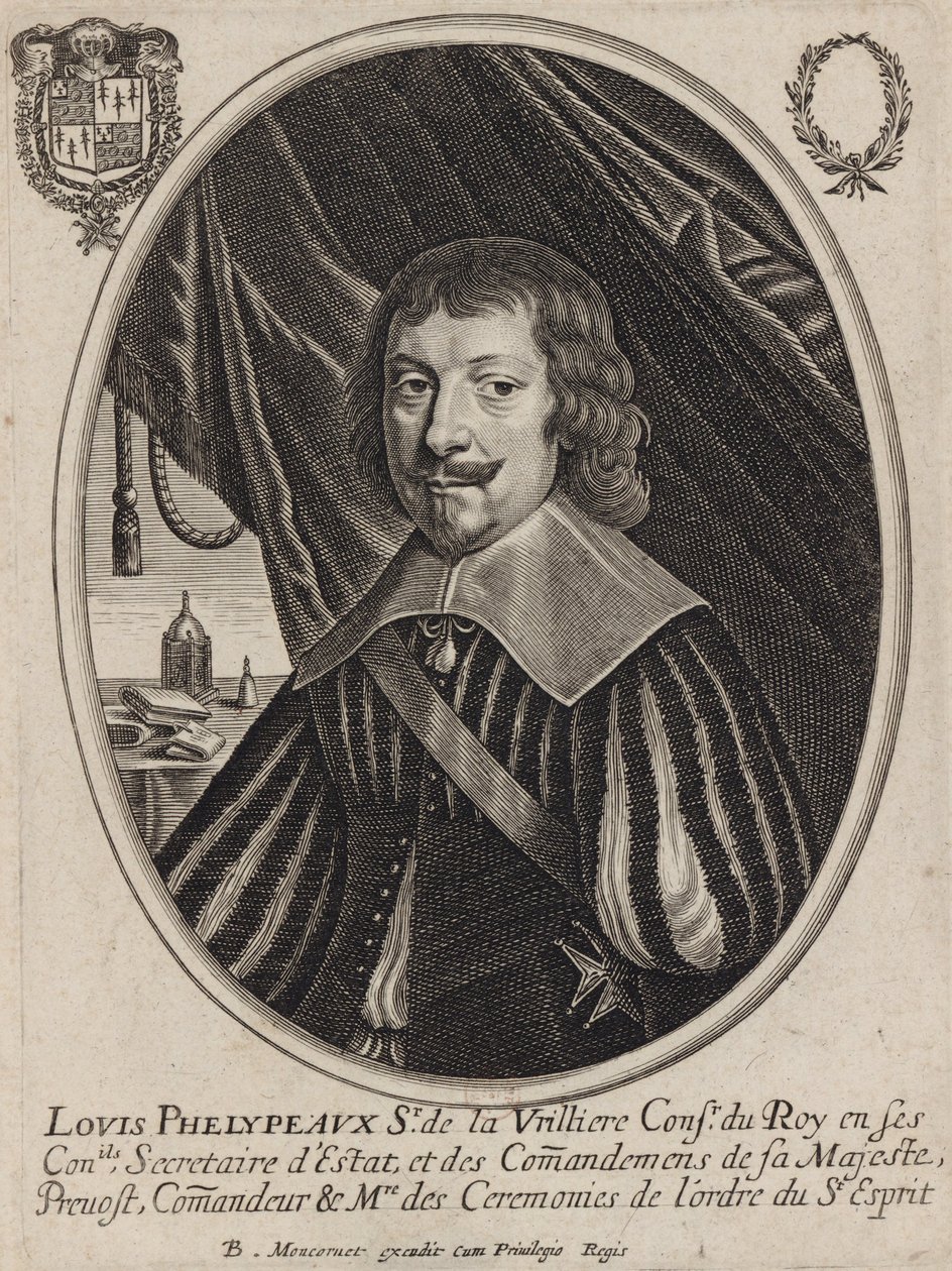 Louis Phélypeaux de La Vrillière, segretario di Stato della religione pretesa riformata da Balthazar Moncornet
