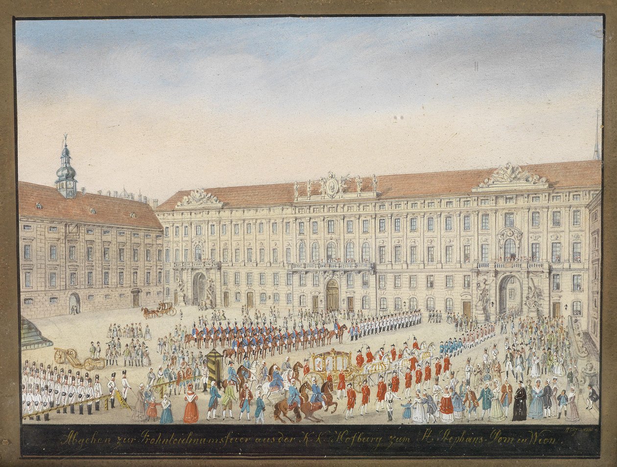 Processione del Corpus Domini dalla Hofburg alla Cattedrale di Santo Stefano a Vienna da Balthasar Wigand