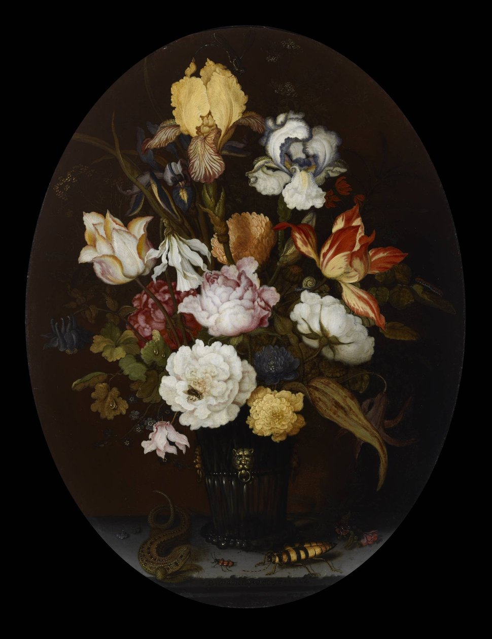 Natura morta di fiori in un vaso di vetro da Balthasar van der Ast