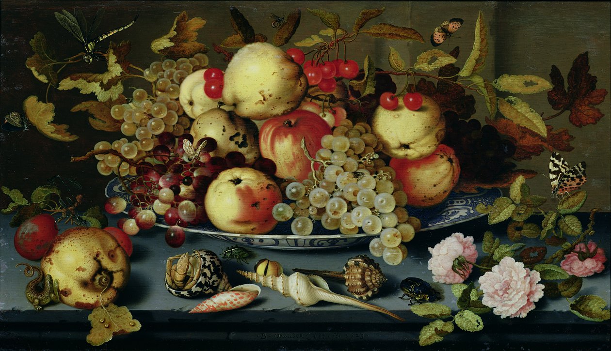 Natura morta con frutta, fiori e frutti di mare da Balthasar van der Ast