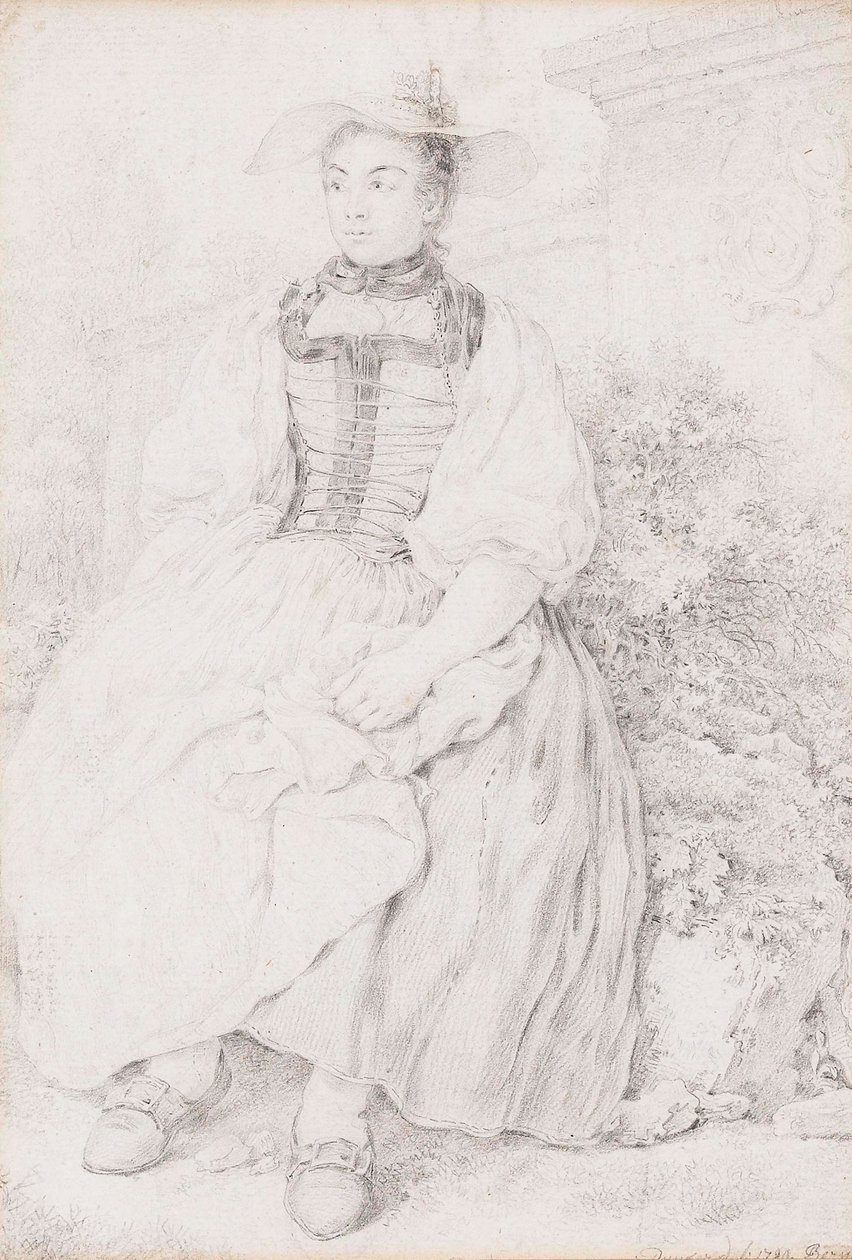 Ragazza in costume tradizionale bernese. da Balthasar Anton Dunker
