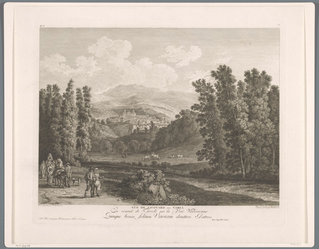 Veduta di Vicovaro da Balthasar Anton Dunker