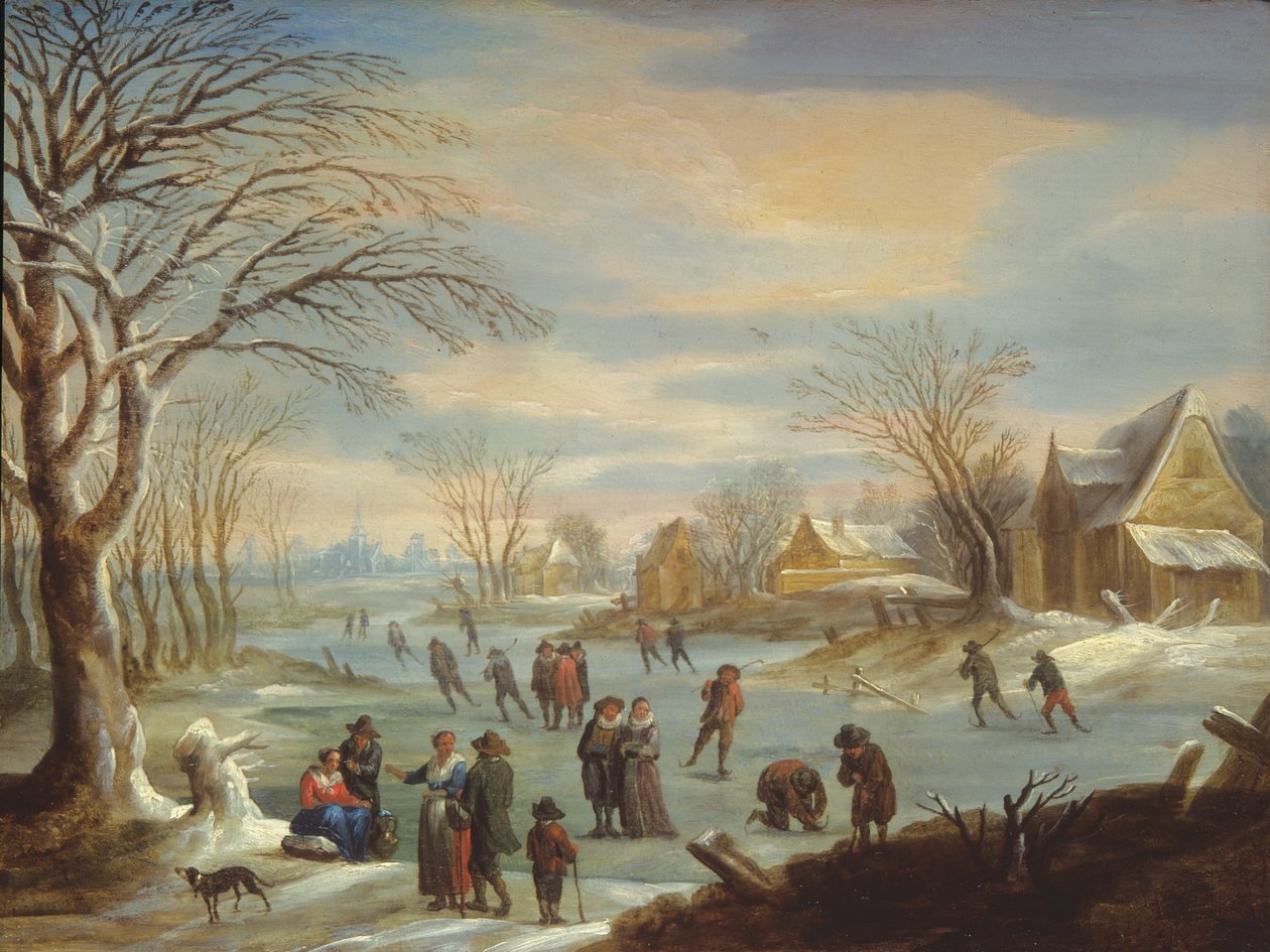 Paesaggio invernale con pattinatori da Balthasar Beschey
