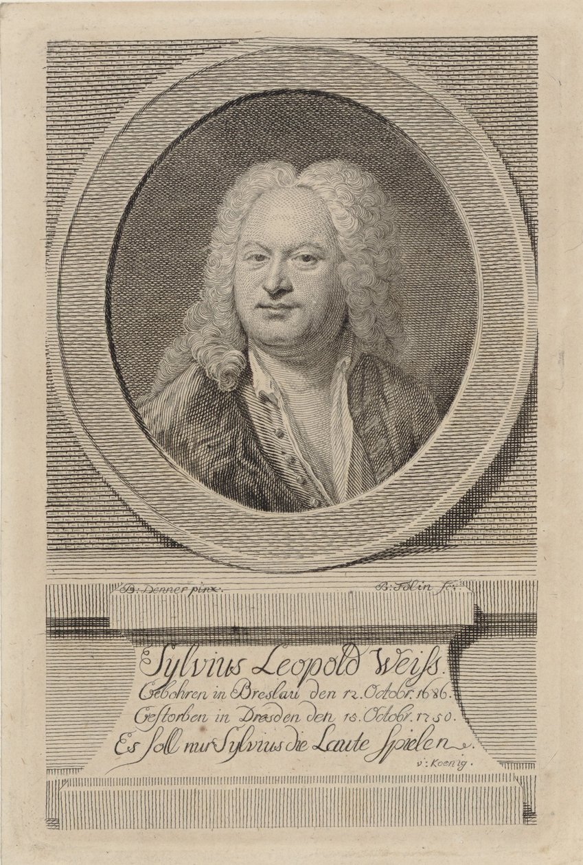 Ritratto di Sylvius Leopold Weiss da Balthasar Denner