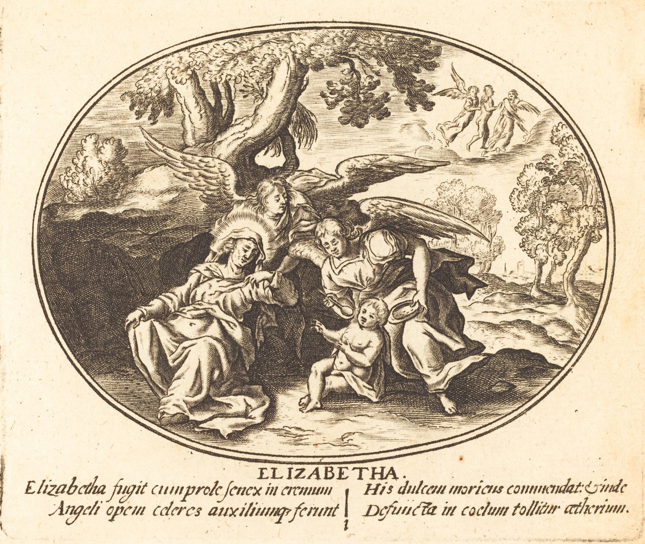 La Fuga di Santa Elisabetta con il Bambino San Giovanni da Balthasar Moncornet