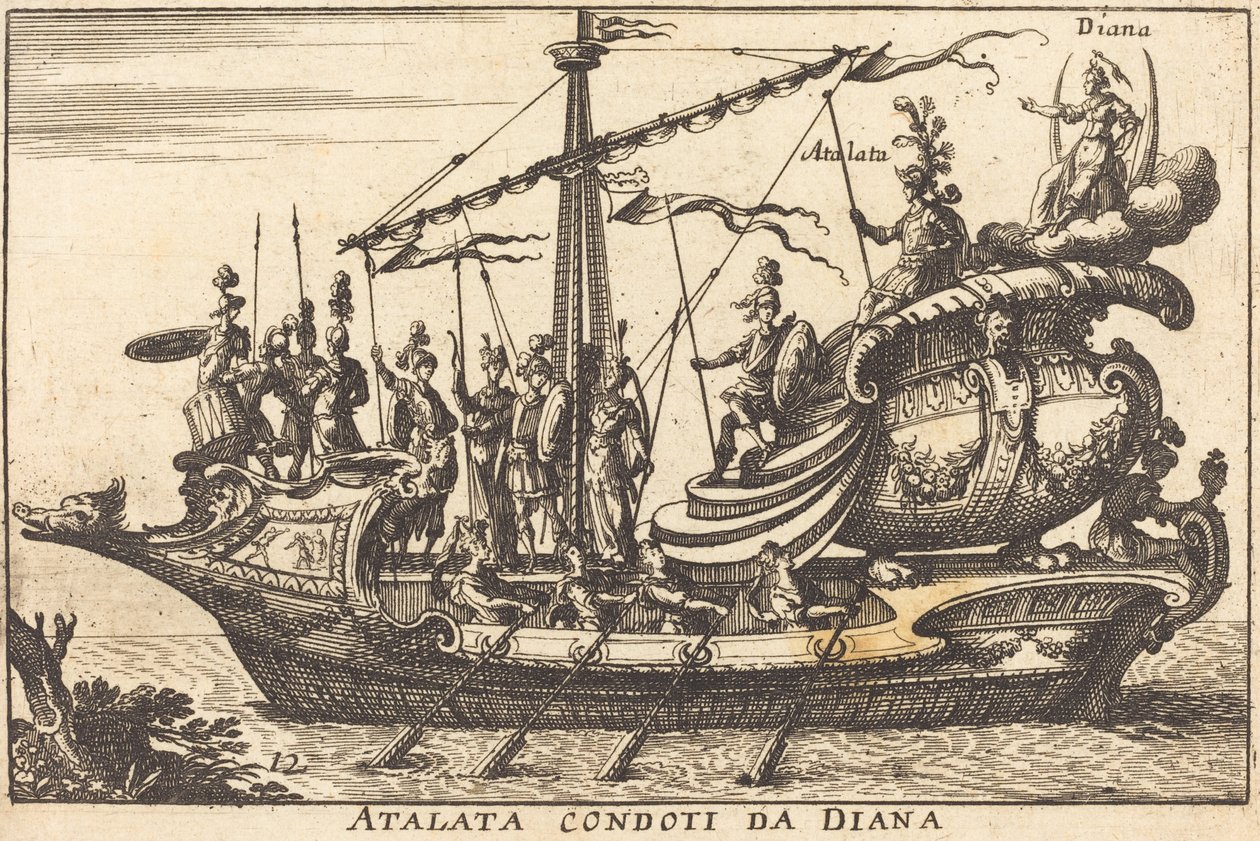 Atalata condotta da Diana da Balthasar Moncornet after Remigio Cantagallina