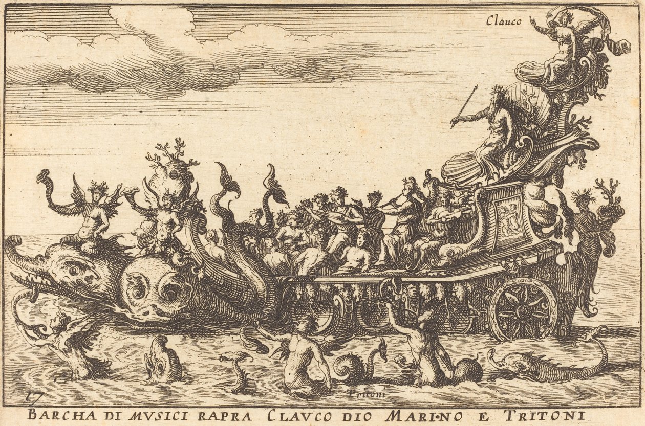 Barcha di musici rapra Clauco dio Marino e Tritoni da Balthasar Moncornet after Remigio Cantagallina