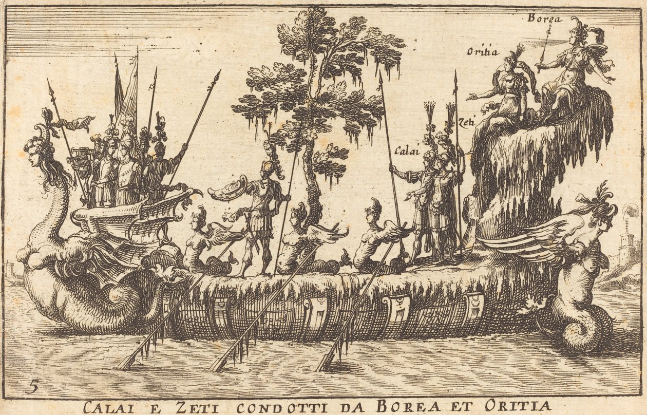 Calai e Zeti condotti da Borea e Oritia da Balthasar Moncornet after Remigio Cantagallina
