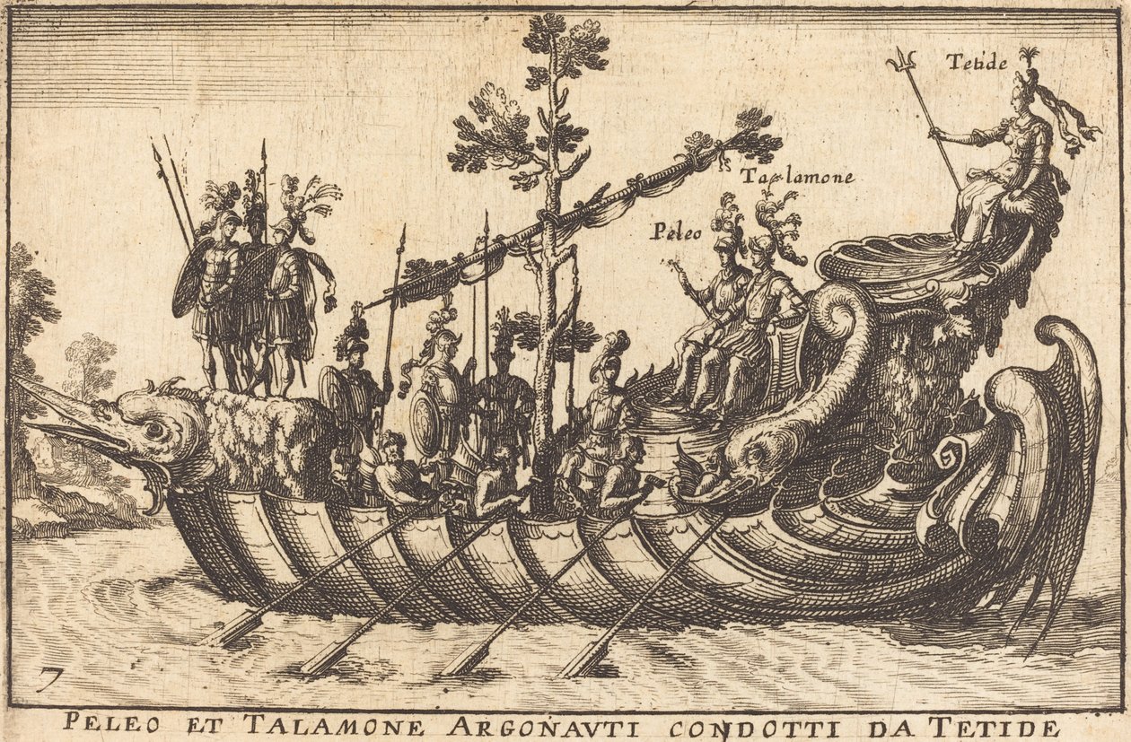 Peleo e Talamone Argonauti condotti da Tetide da Balthasar Moncornet after Remigio Cantagallina