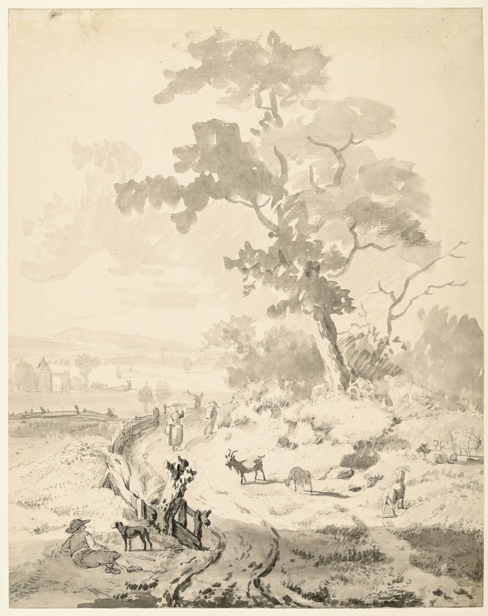 Paesaggio con grande albero da Balthasar Paul Ommeganck