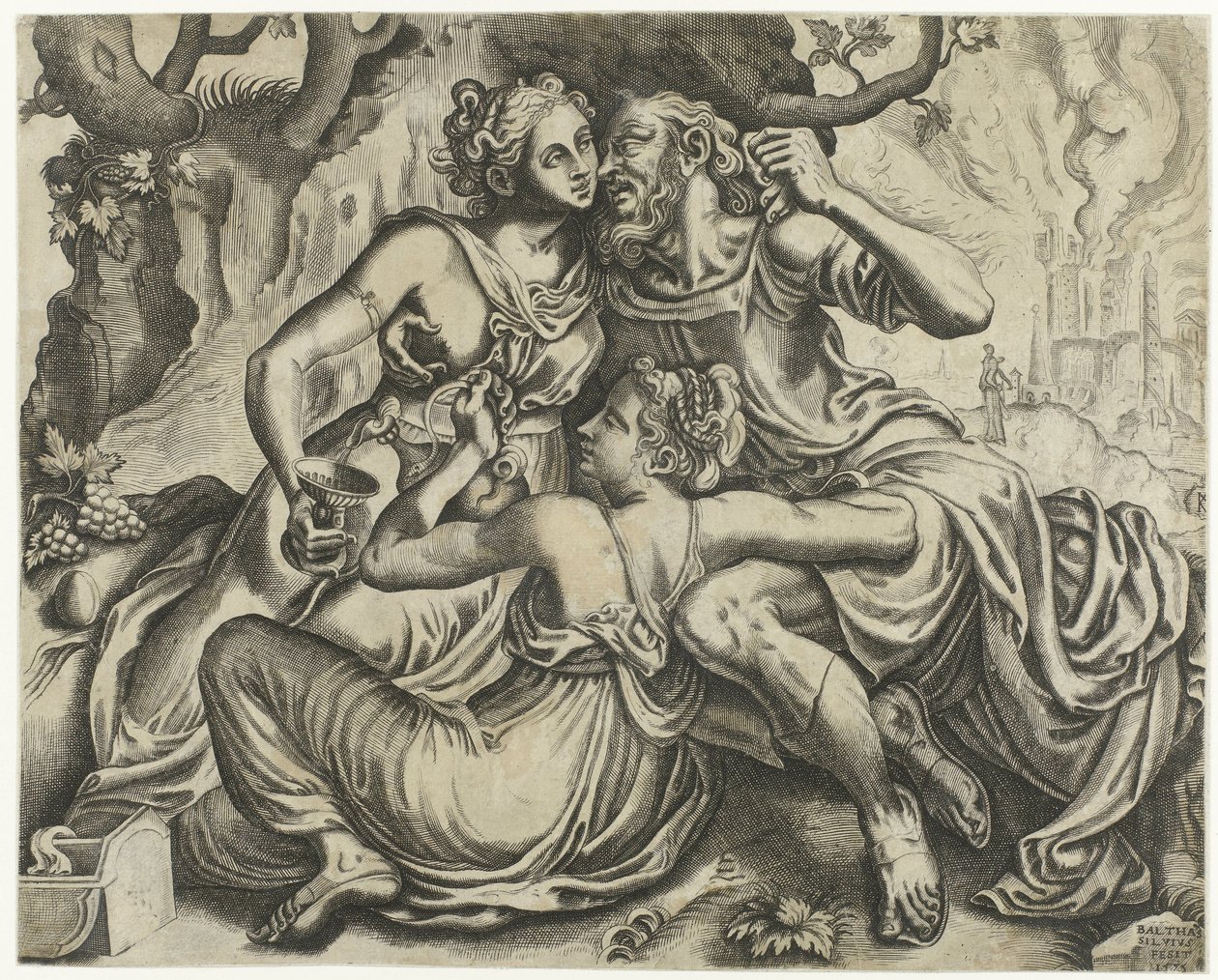Lot e le sue figlie da Balthazar van den Bos