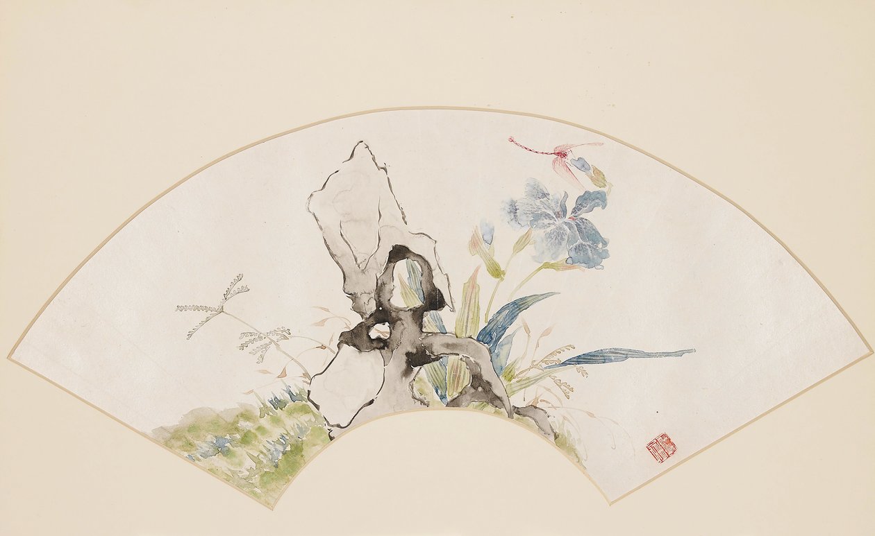 Giglio, roccia e libellula, XIX secolo 1801-1900 da Baoru Liu