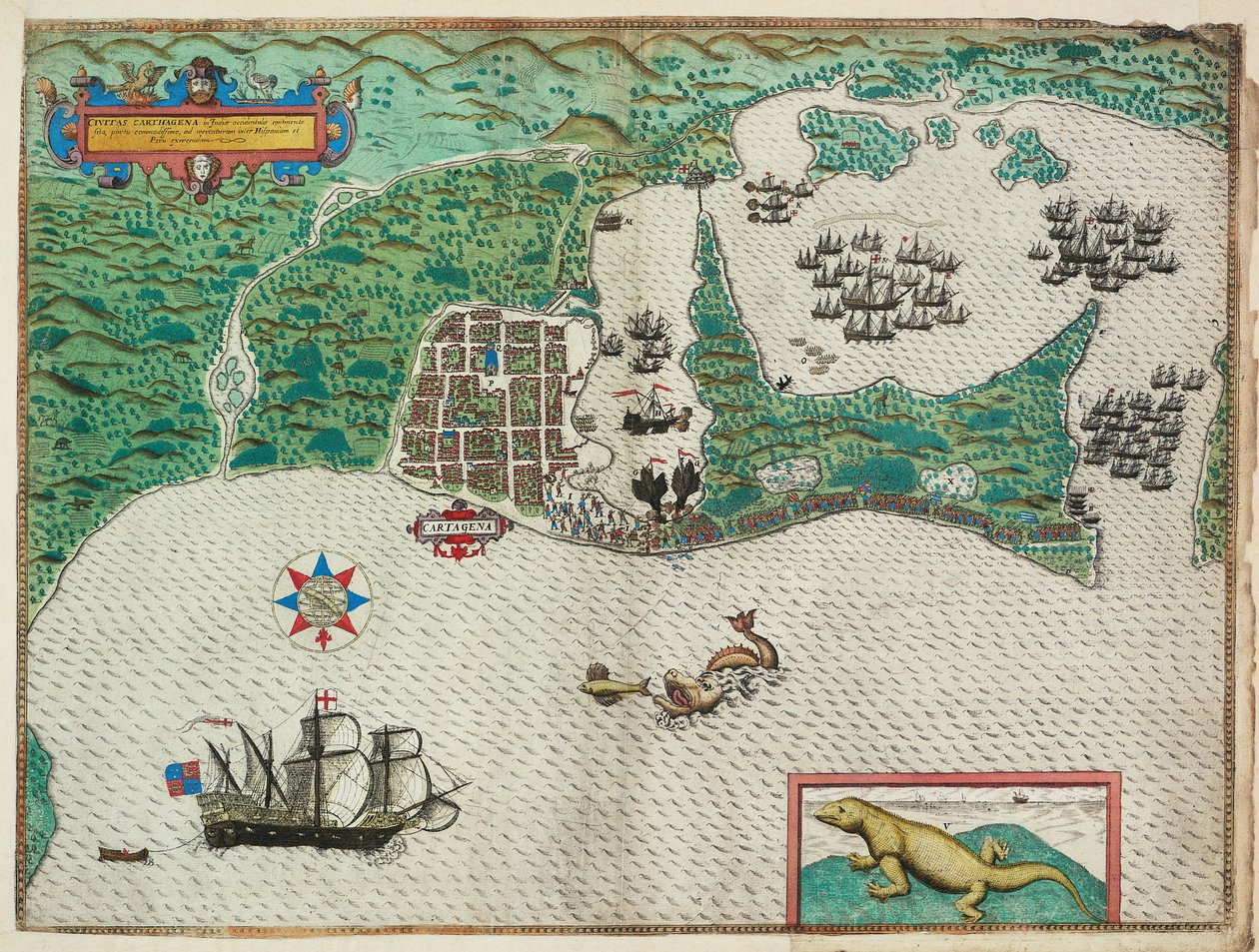 Mappa di Cartagena da Baptista Boazio