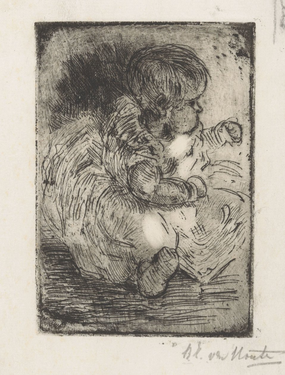 Ritratto di H.W. Mouton da bambino da Barbara Elisabeth van Houten (signed by artist)