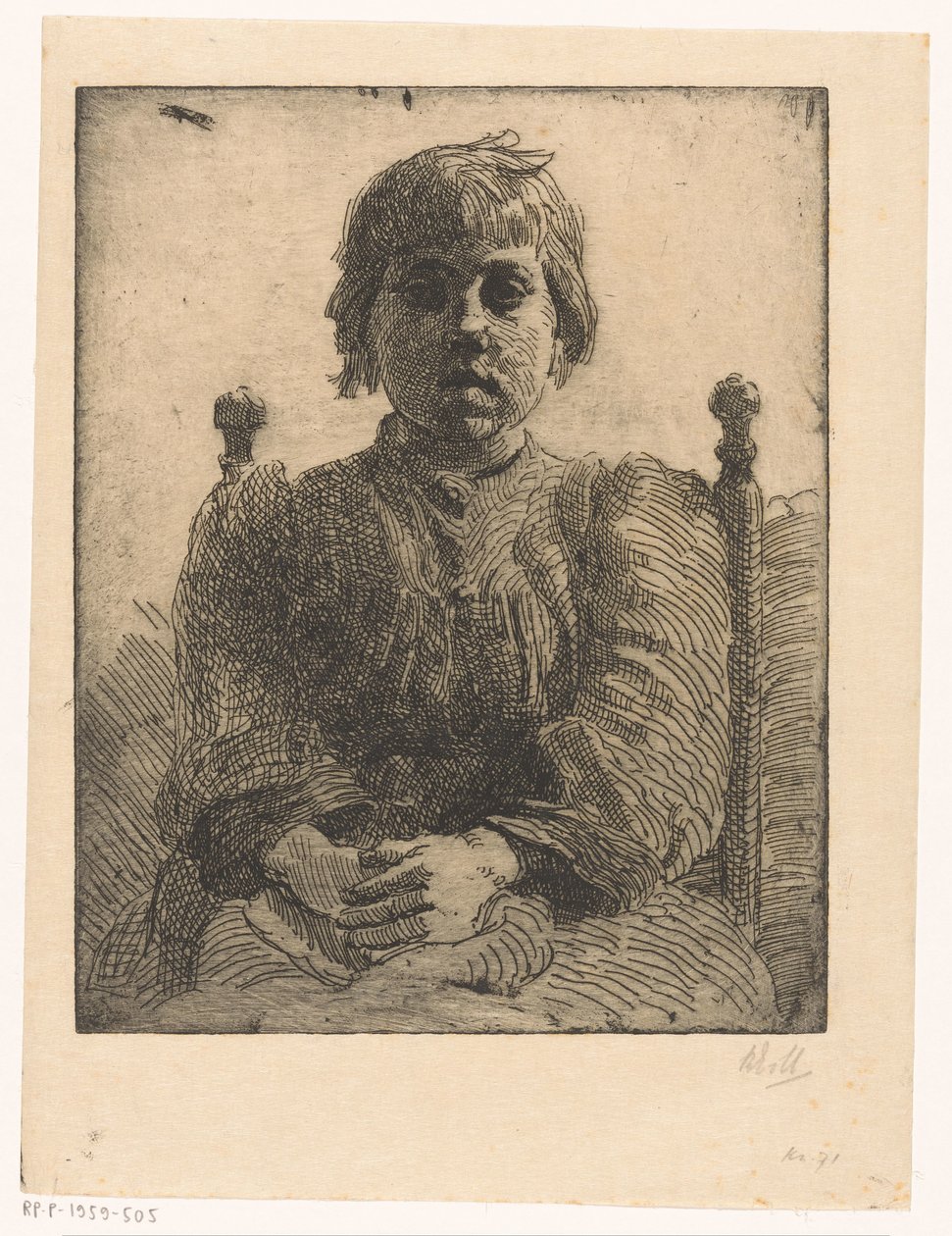 Ritratto di una ragazza sconosciuta da Barbara Elisabeth van Houten (signed by artist)