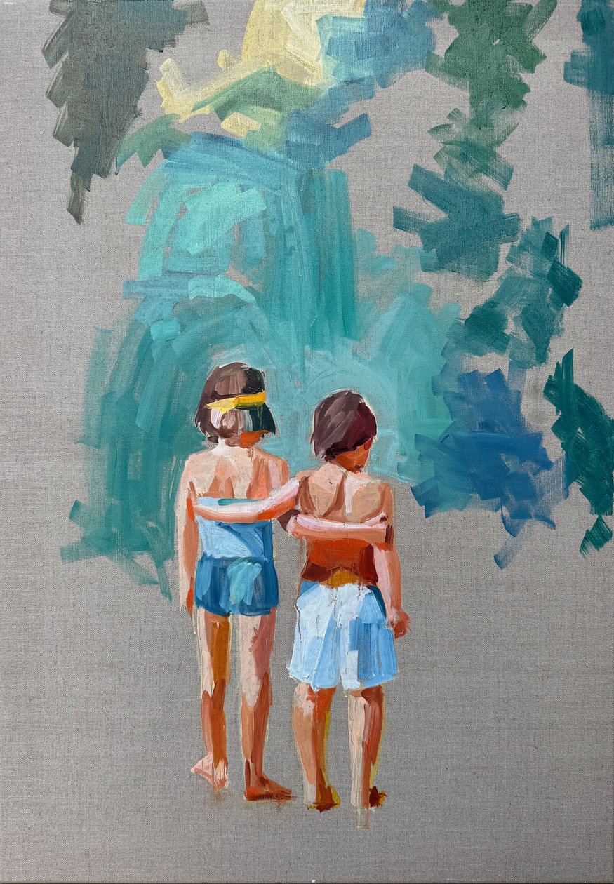 Bittersweet 2, 2025, olio su tela di lino da Barbara Hoogeweegen
