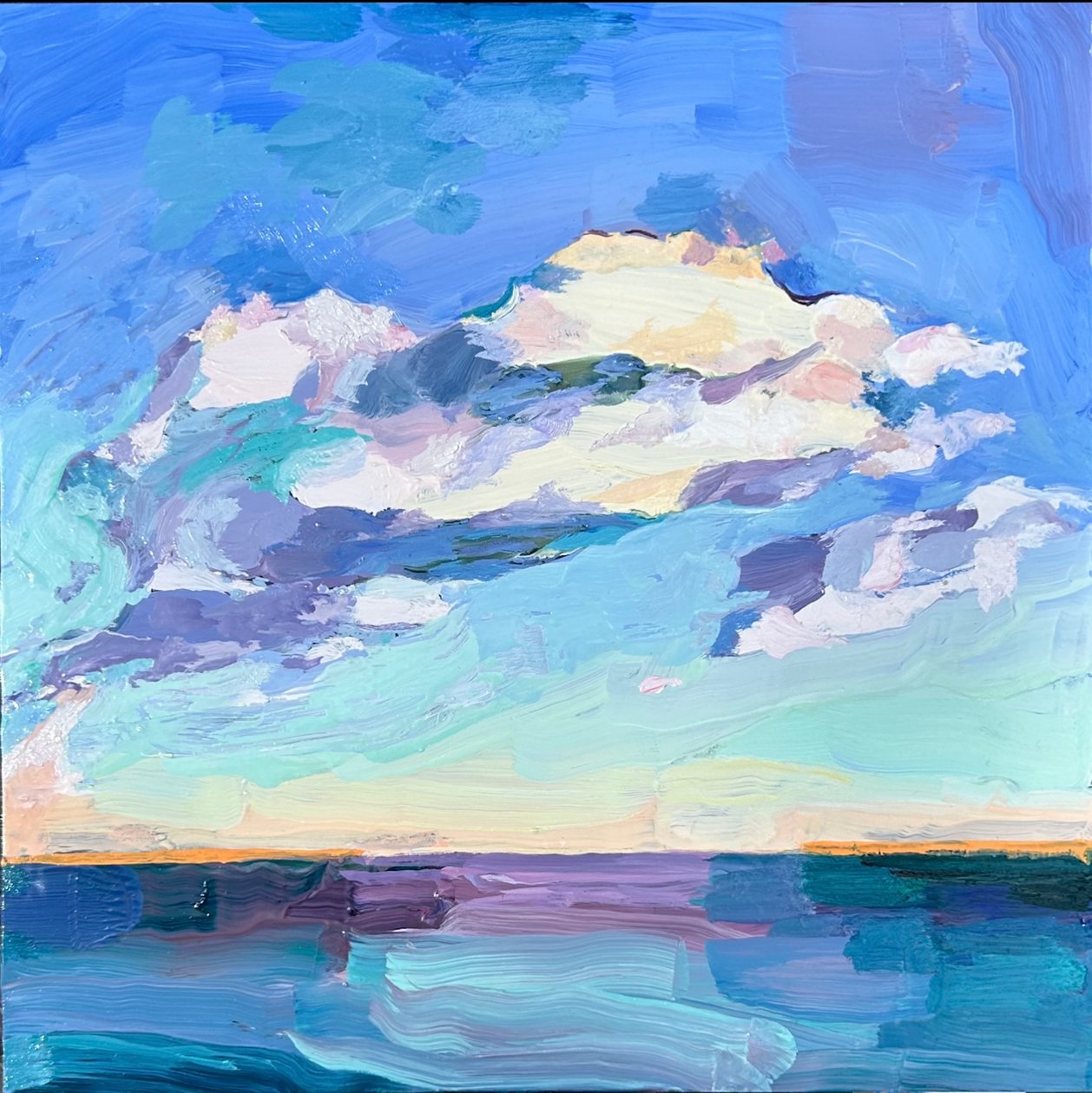 Cielo, 05/06/2024 ( olio su vetro) da Barbara Hoogeweegen