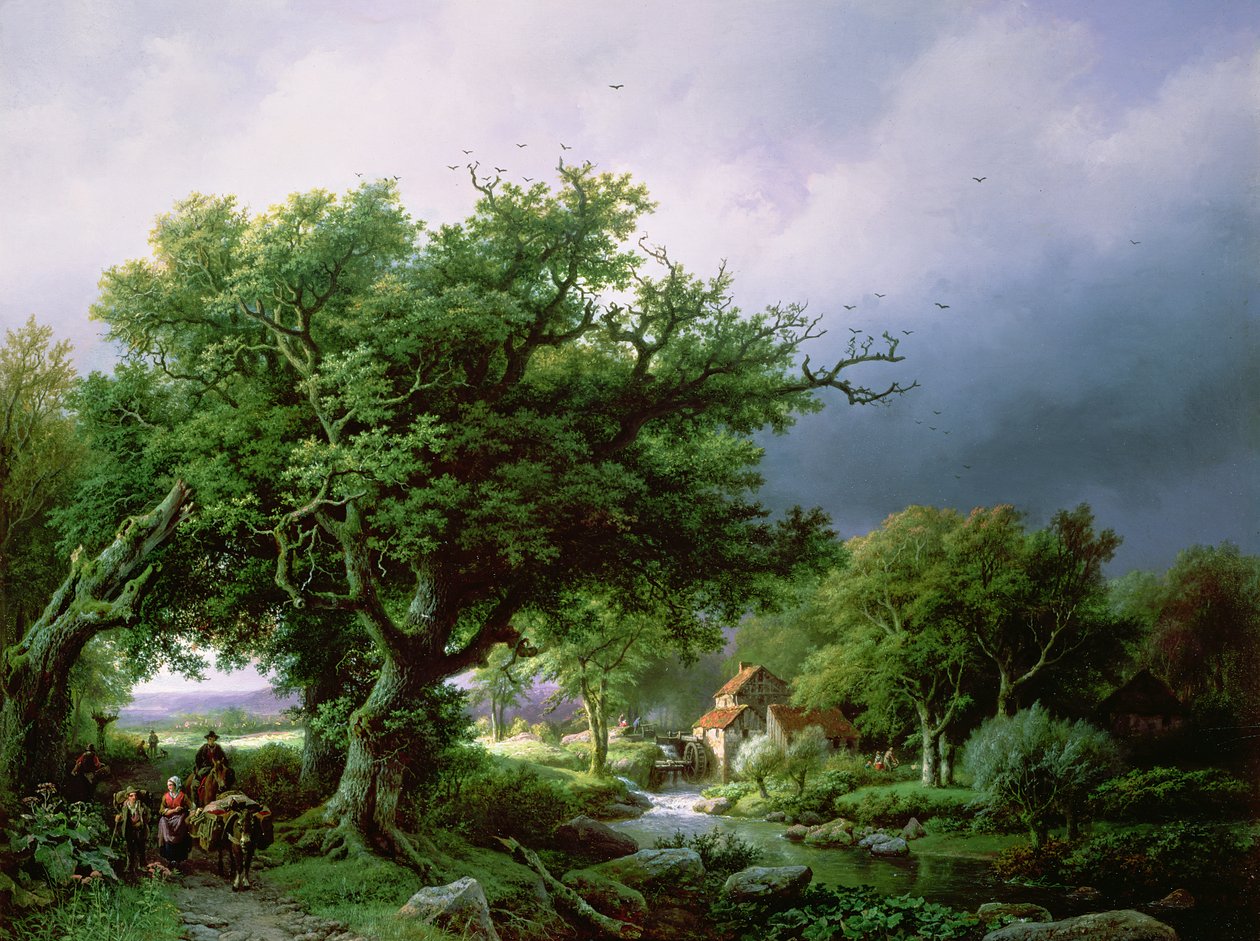 Paesaggio con mulino da Barend Cornelis Koekkoek
