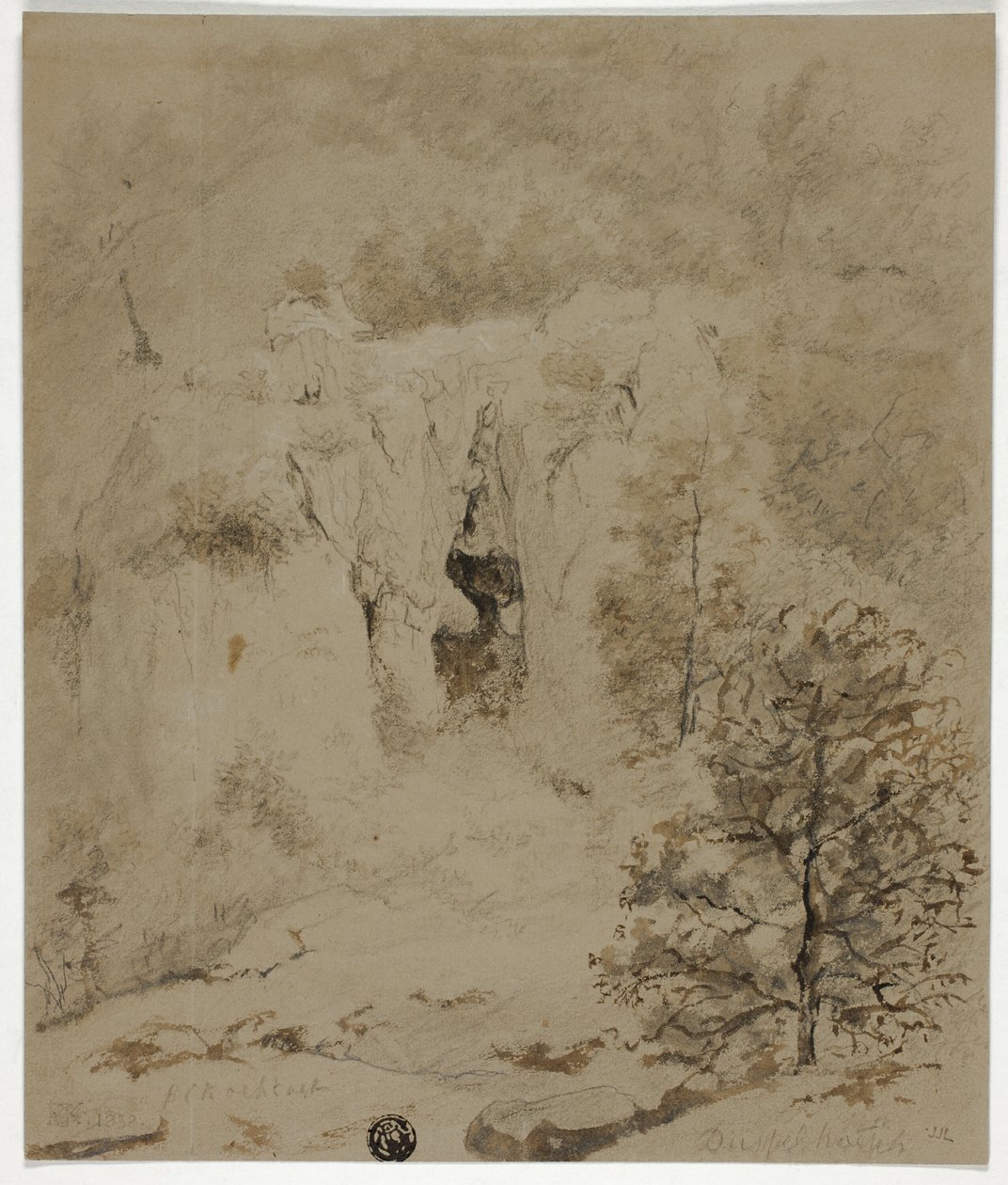 Paesaggio roccioso da Barend Cornelis Koekkoek