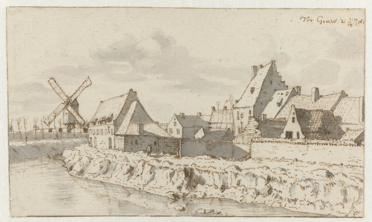 Veduta di Grave, Noord-Brabant da Barend Klotz (attributed to)