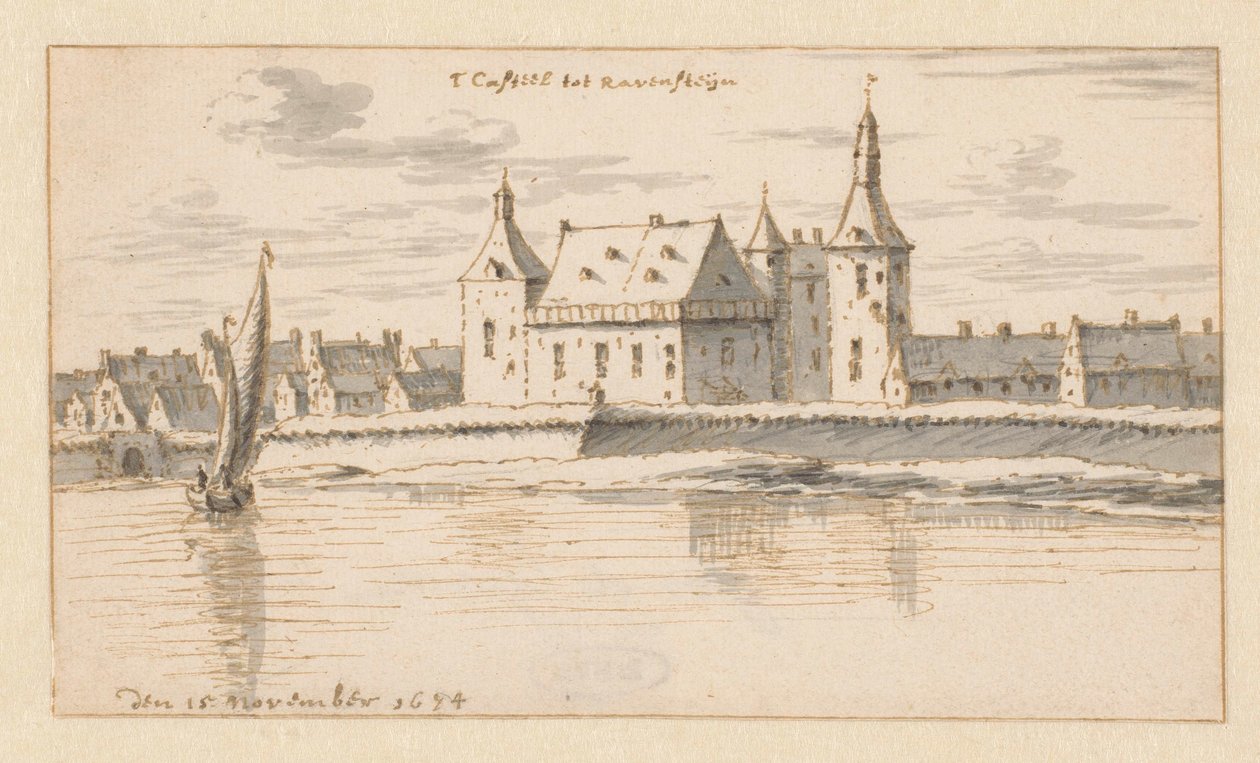 Veduta del Castello di Ravenstein, Noord-Brabant da Barend Klotz (attributed to)