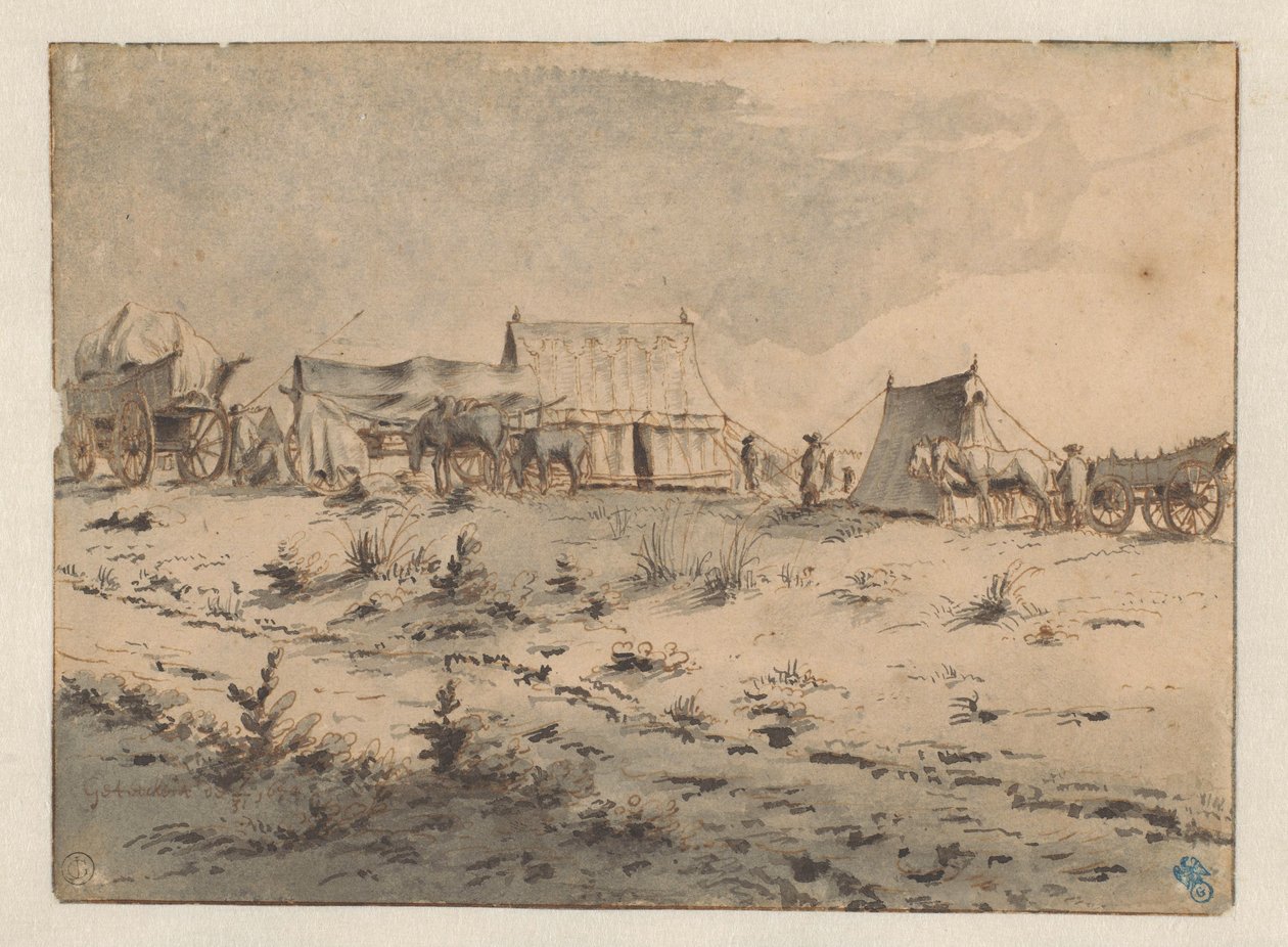 Veduta di una base militare da Barend Klotz (attributed to)