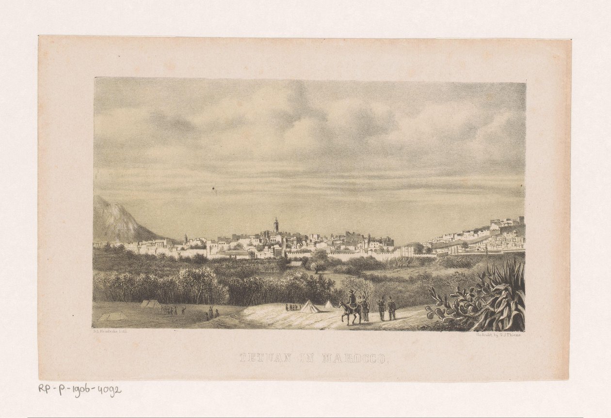 Veduta di Tetuan in Marocco da Barend Leonardus Hendriks