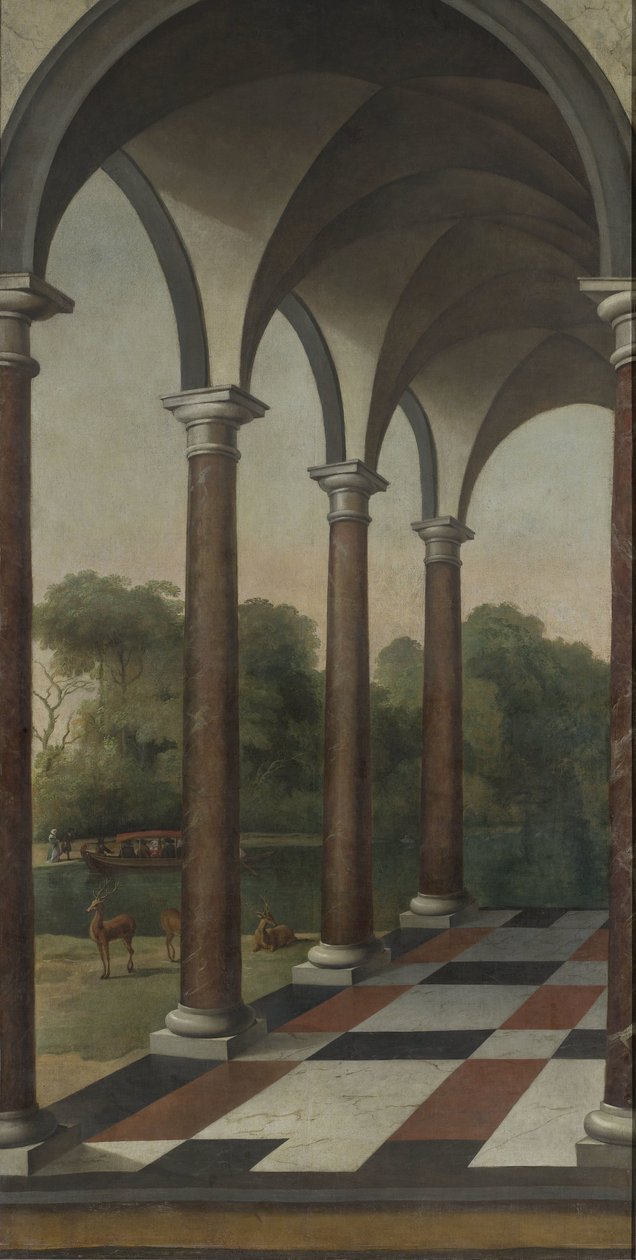 Colonnato che dà su un parco da Barent Fabritius (attributed to)