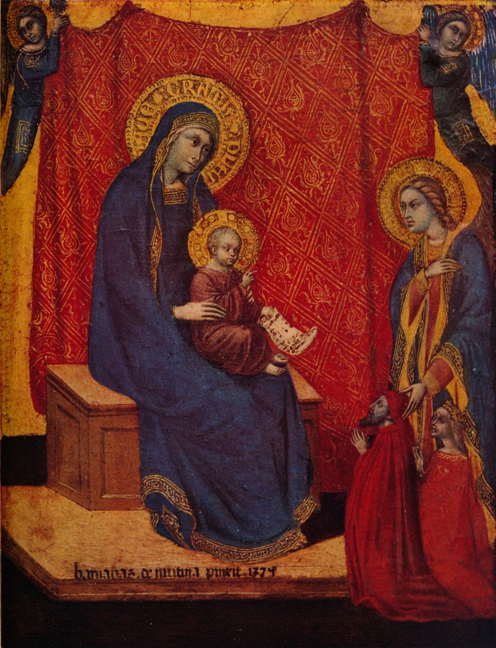 La Madonna in trono e due donatori in adorazione da Barnaba da Modena
