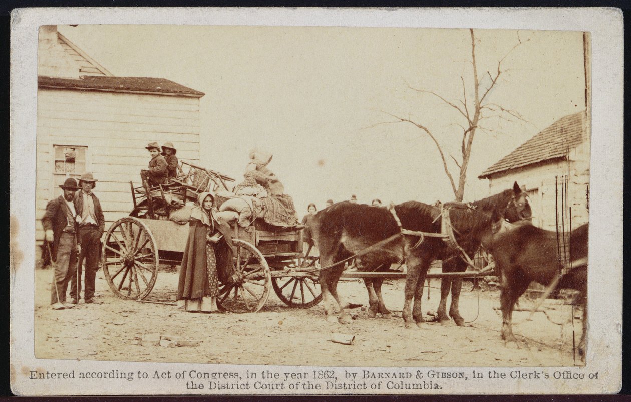 Partenza dalla vecchia fattoria, Centreville, Virginia, 1862, da Bradys Album Gallery da Barnard and Gibson