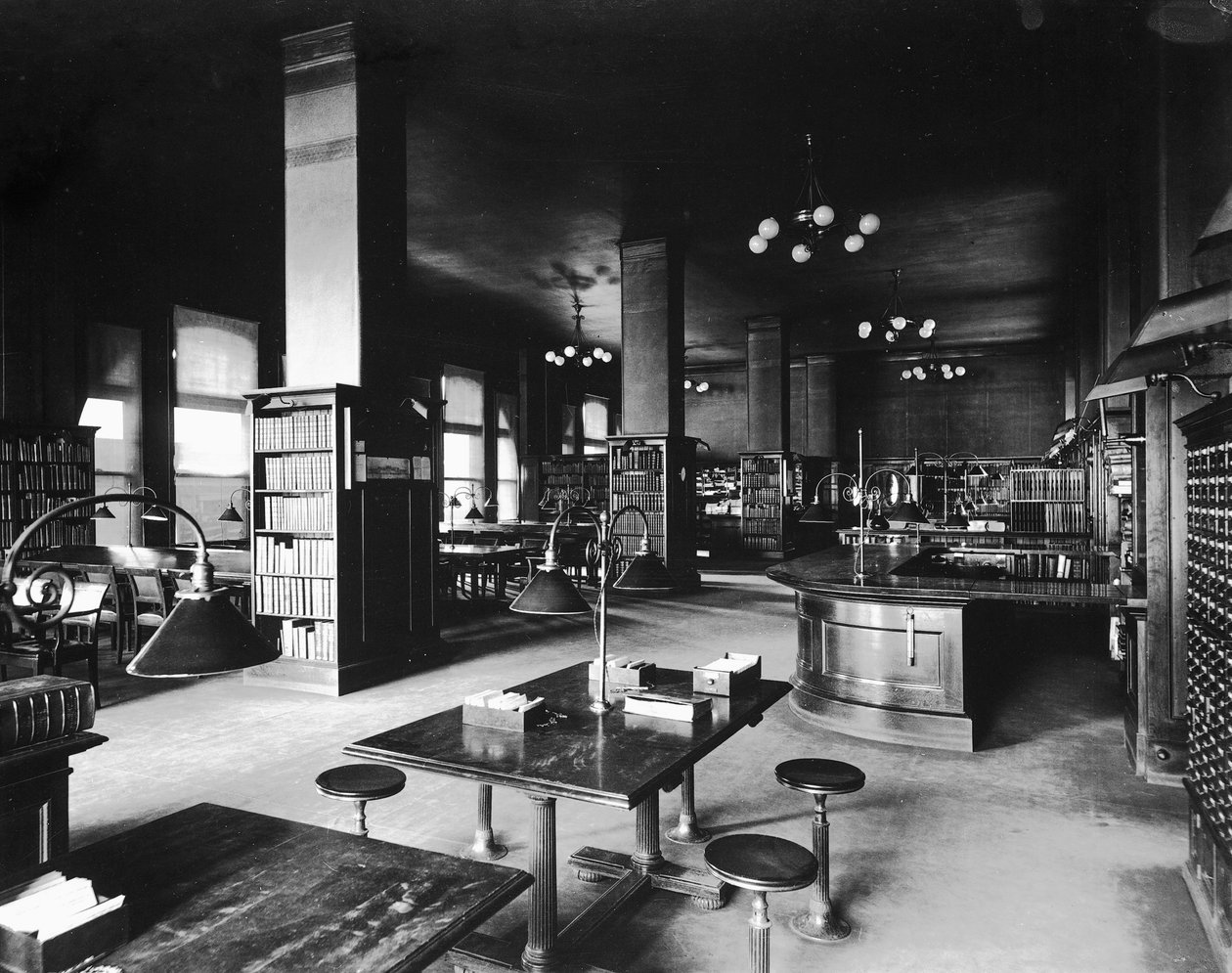 Biblioteca John Crerar, Chicago, Illinois, USA, c.1900 da Barnes and Crosby