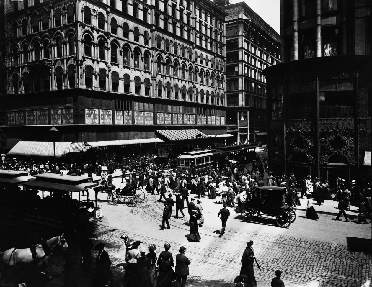 Strade State e Madison, Chicago, Illinois, USA, c.1905 da Barnes and Crosby