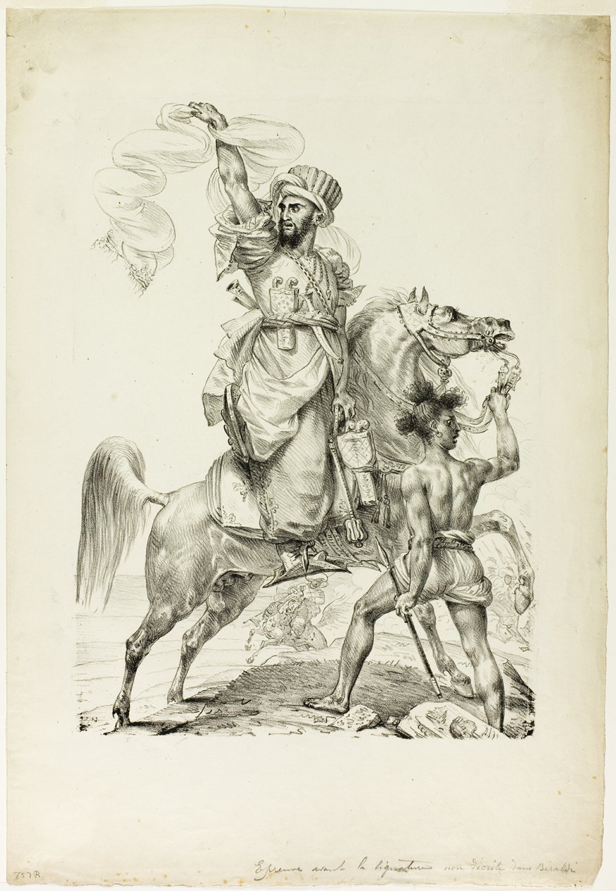 Capo Mamelucco a cavallo che chiama aiuto da Baron Antoine Jean Gros