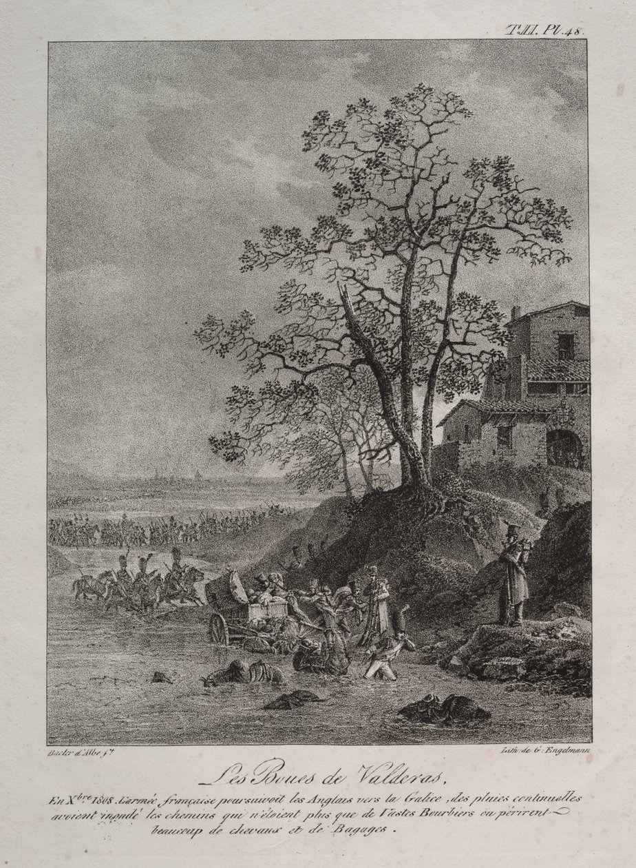 Campagna spagnola: Le paludi di Valderas, Provincia di León da Baron Louis Albert Guillain Bacler d