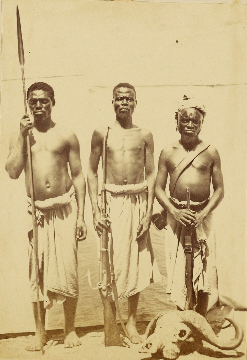 [Compagni di Speeke e Grant che tornarono con loro al Cairo dal viaggio alla scoperta delle sorgenti del Nilo]. da Baron Paul des Granges
