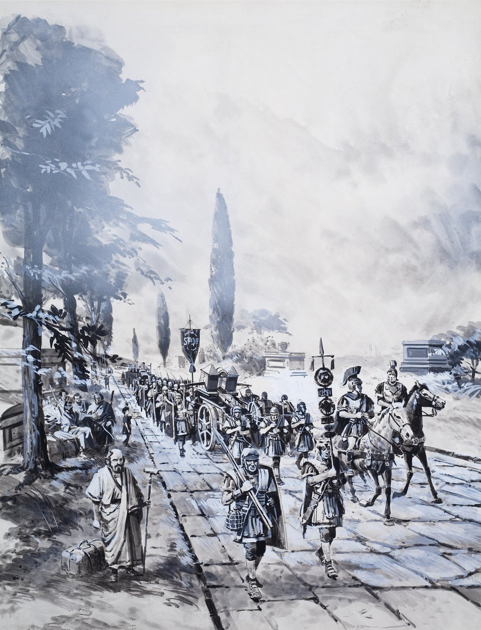 Una legione romana (guazzo su carta) da Barrie Linklater