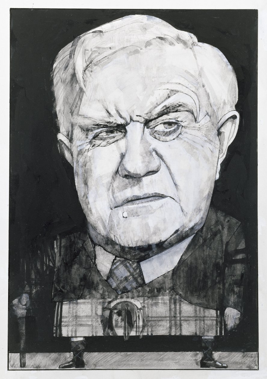 Ritratto di Andrew Cruickshank da Barry Fantoni