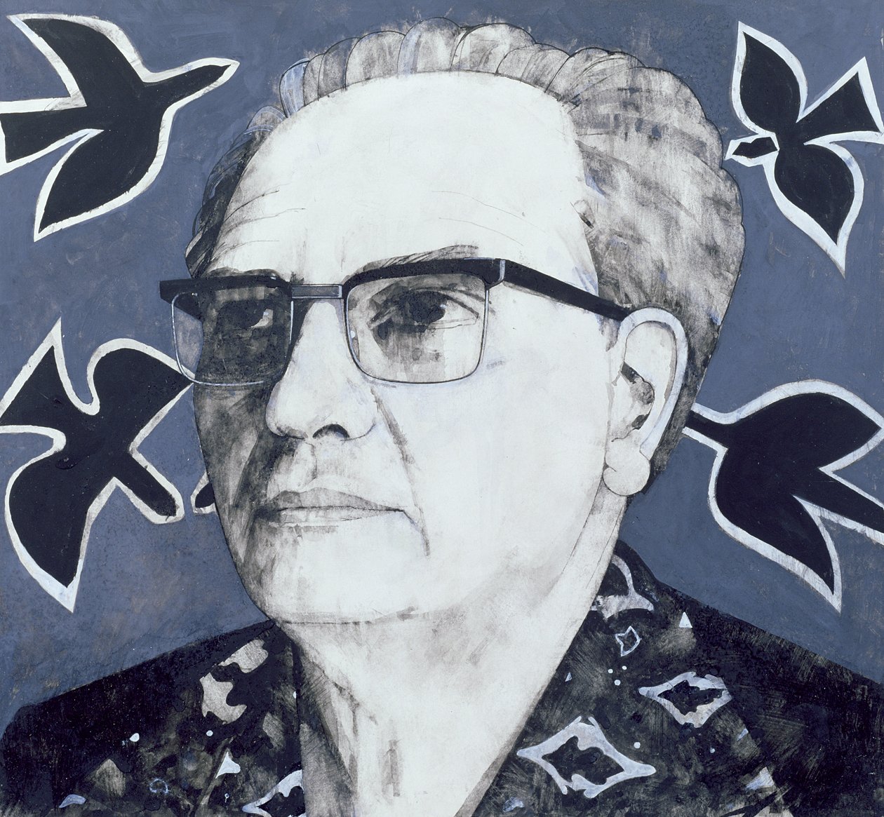 Ritratto di Olivier Messiaen da Barry Fantoni