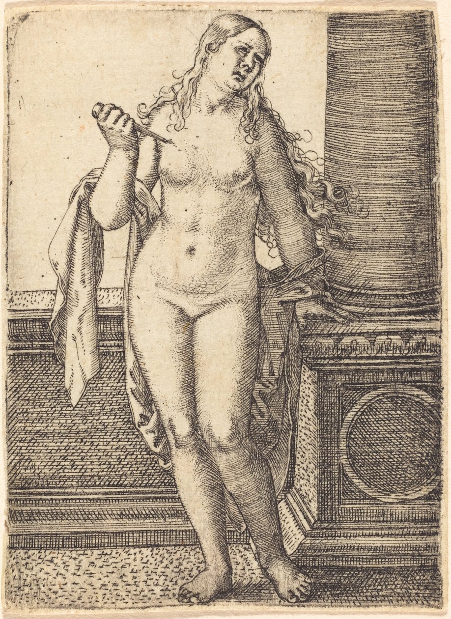 Lucrezia in piedi a una colonna da Barthel Beham