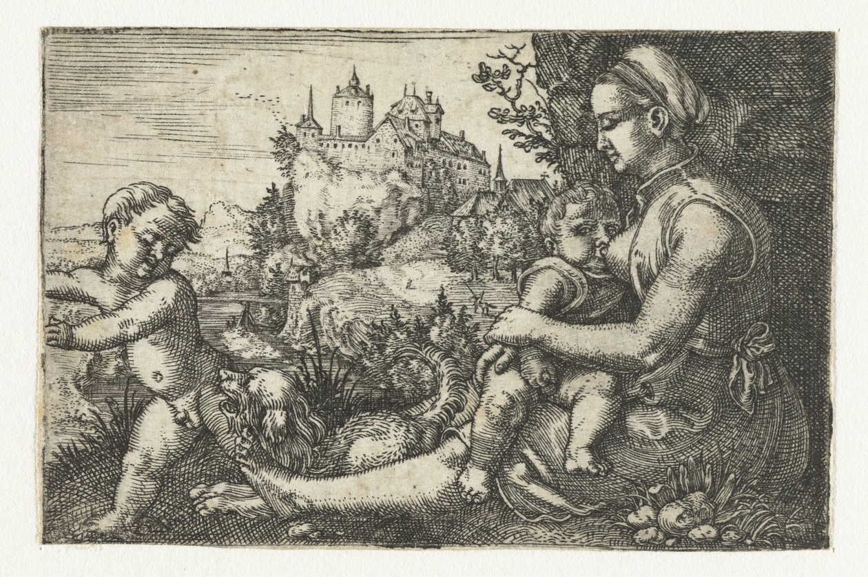 Madre con due bambini da Barthel Beham